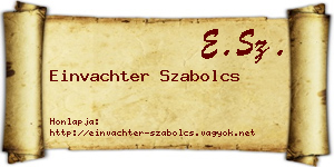 Einvachter Szabolcs névjegykártya