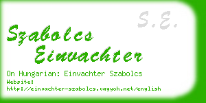 szabolcs einvachter business card